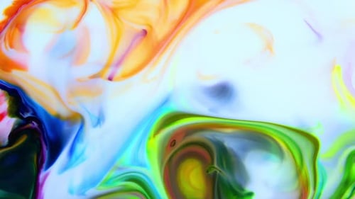 Vibrant Colors Swirling in Abstract Ink Pattern