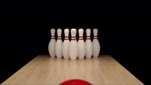 Bowling Strike in Zeitlupe auf Alpha Channel