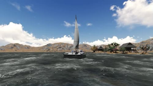 Sailboat in the middle of the lake