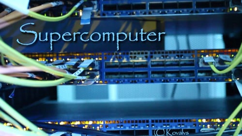 Data Center Servers with Network Cables and Lights