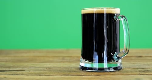 Guinness pint on table for st patrick