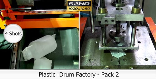 Automatic Machine Manufacturing Plastic Containers in Factory