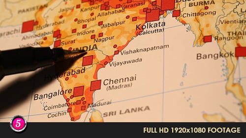 Moving Pen on Map of Southeast Asia