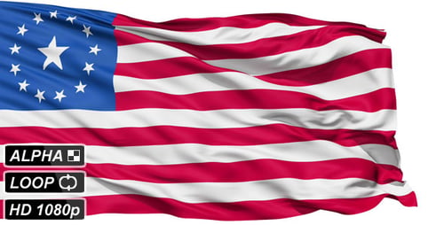 Drapeau ondulant isolé de retombées