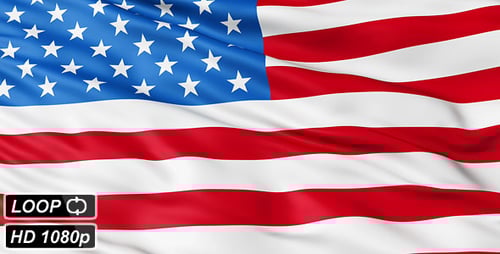 Realistic Waving United States Flag Looping Animation