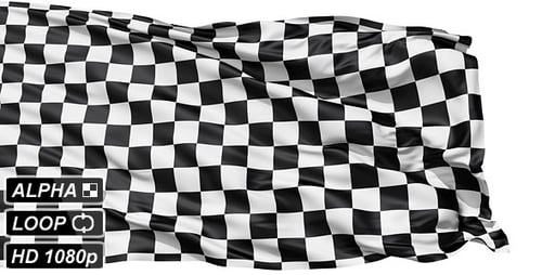 Isolated Waving Checkered Flag