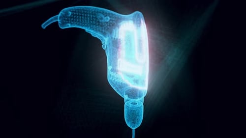 Drill Hologram Close Up 4k