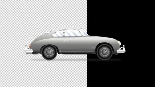 Animated Classic Car Driving Side View