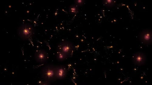 Golden Sparkling Stars and Glitter Particles Loop Background