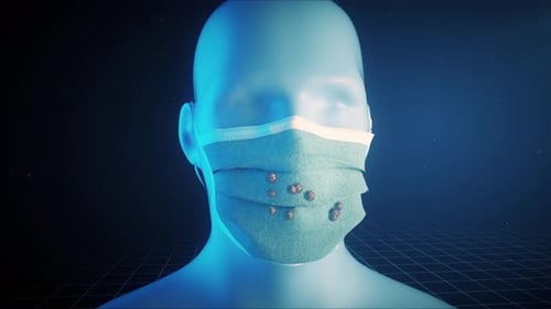 Medical Mask Filtering Viruses on Digital Human Head