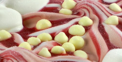 Close-up of Delicious Swirled Ice Cream with Candies