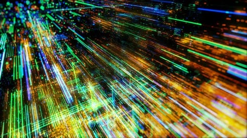 Abstract technology and cyber space environment 3D render 4K loop