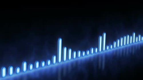Dynamic Blue Neon Audio Equalizer for Music Visuals