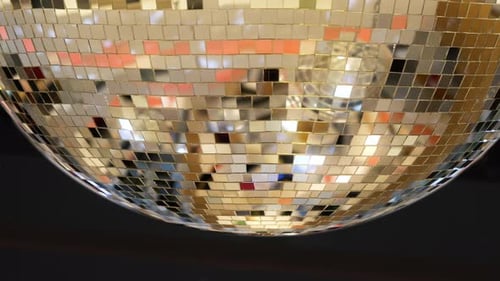 Shiny Disco Ball Reflecting Light Close Up