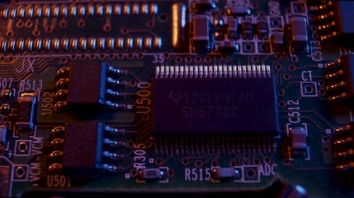 Macro shot of computer circuit board