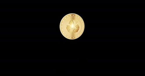 Recycling golden 3d coin toss