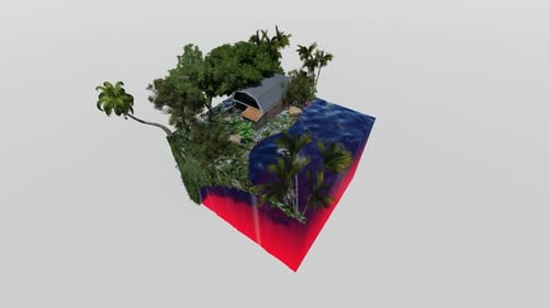 Isometric sea beach