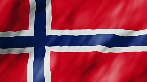 Realistic Waving Flag of Norway Seamless Loop