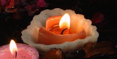 Candles and Dry Leaves on the Water 5