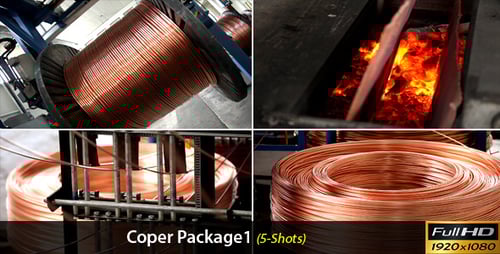 Industrial Copper Wire Being Created