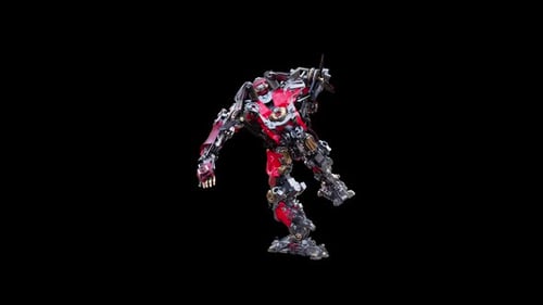 Dynamic 3D Robot Performs Animated Poses on Black Background