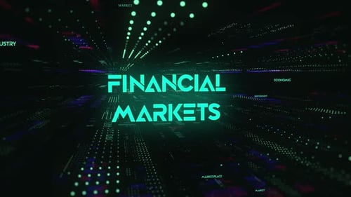 Futuristic Financial Markets Digital Data Tunnel Text Reveal