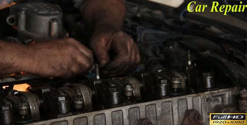 Car Engine Repair Close Up