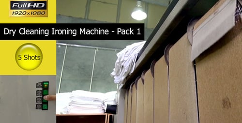 Industrial Laundry Machine Processing White Linens