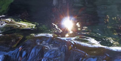 Wasserfall und Sonnenspiegelung