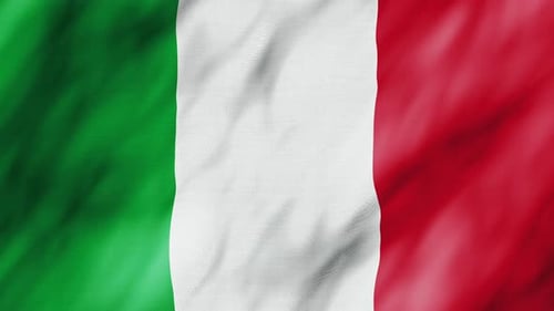Realistic Waving Italian Flag Seamless Loop