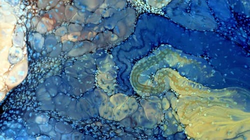 Abstract Colorful Ink Spread Art