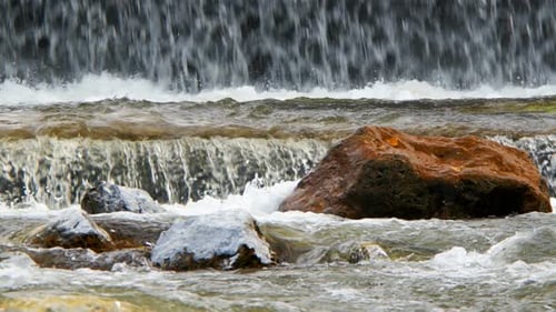 Natural Waterfall And River