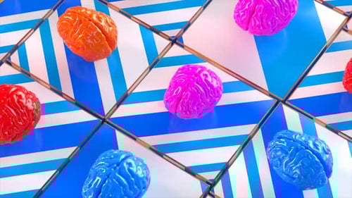 3D motion graphics of moving brains