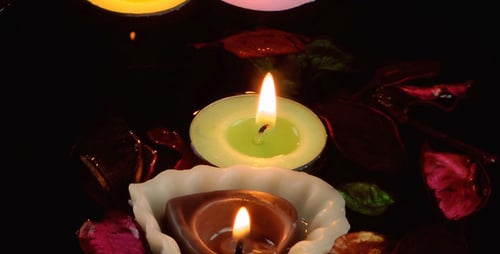 Candles and Dry Leaves on the Water 11
