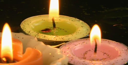 Candles and Dry Leaves on the Water 12