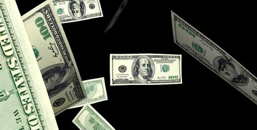 100 Dollars Banknotes Loop