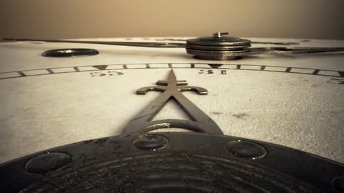 Antique Clock Face Time Lapse with Moving Second Hand