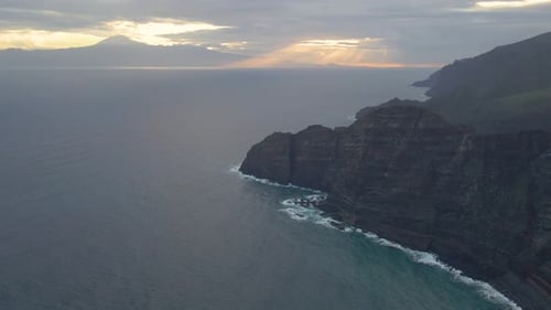 Aerial View of Cliffs in Hermigua La Gomera Canary Islands