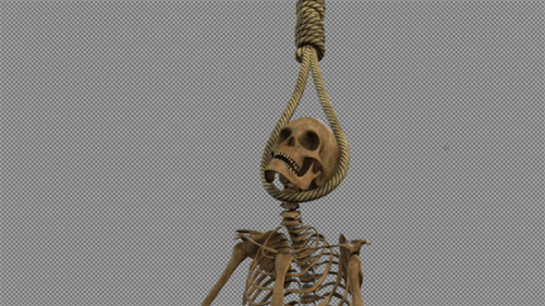 Swinging Skeleton in Noose Animation for Halloween