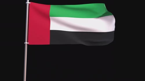 United Arab Emirates Flag Waving Seamless Loop
