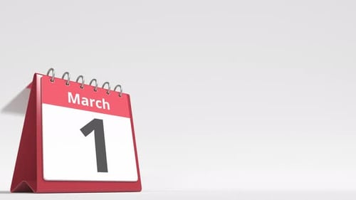 March 2 Date on the Flip Desk Calendar Page