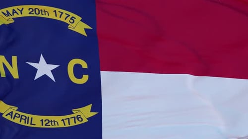 Realistic Waving North Carolina State Flag Animation