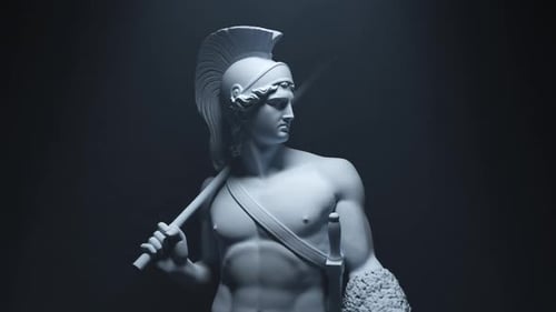 STATUE OF ANCIENT GREEK WARRIOR