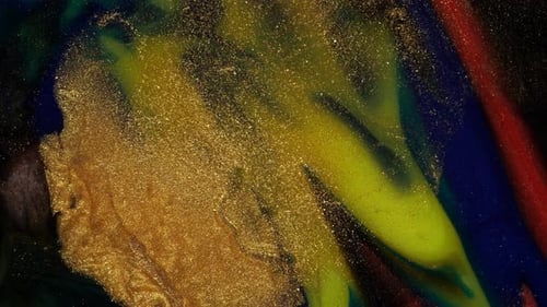 Golden Rivers with Swirls on a Black Moving Background