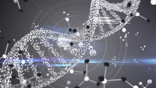 Futuristic DNA Helix and Molecular Structures Science Background