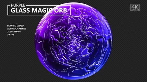 Glowing Purple Magic Orb with Abstract Energy Loop