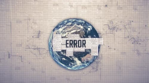 Animación de texto de error con fondo terrestre