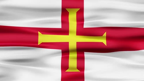 Realistic Waving Flag of Guernsey Animation