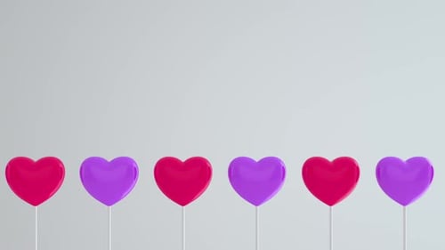 Looping Red and Purple Hearts Celebration Background