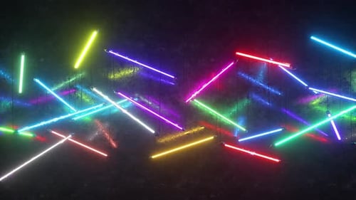 Luces fluorescentes de neón multicolor